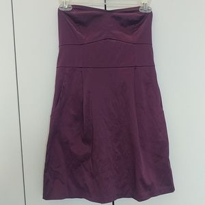 Deep magenta tube top cocktail dress